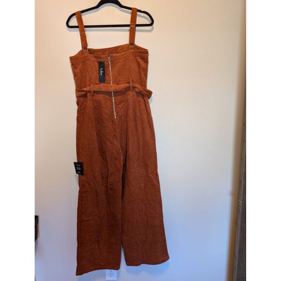 Lulus Womens Large Corduroy Jumpsuit With Adjustable Straps & Belt - Picture 3 of 6